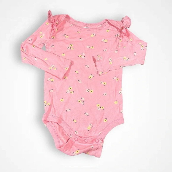 4/$20 Joe Fresh  Light Pink Floral Onesie - Picture 1 of 4